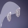 Xuping Rhodium-Plated Earrings with White Crystals 15x8 mm