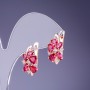 Earrings with Raspberry Crystals 19x10mm in Golden Metal