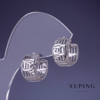 Earrings Xuping 13x9mm Rhodium