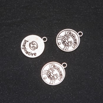 Pendant Zodiac Cancer, 17 mm diameter, packaging 20 g ± 15 pcs