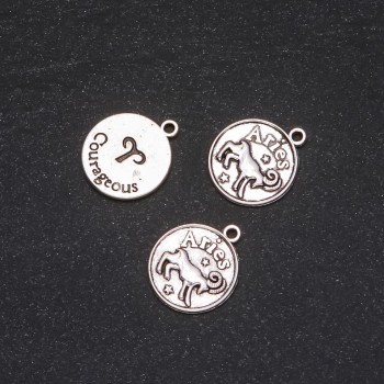Zodiac Aries Pendant, 17mm diameter, packaging 20 g ± 11 pcs