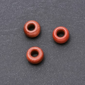 Намистина Пандора натуральний камінь Авантюрин "золотий пісок" 14х9мм, діаметр отв-я-4, 5мм