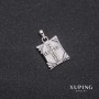 Xuping Cross Pendant 13x15x23mm Rhodium-plated