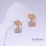 Xuping Earrings, length 14 mm, thickness 7 mm, rhodium plating, 18k gold plating