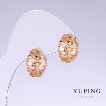 Xuping Earrings, 16 mm length, 7 mm thickness, 18K gold plating