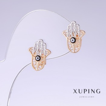 Xuping Earrings 'Palm Eye', length mm, thickness mm, rhodium, 18k gold plating