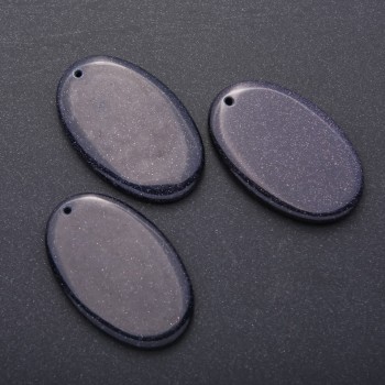 Blue Sand Aventurine Pendant 'Night of Cairo' Oval 35x55mm