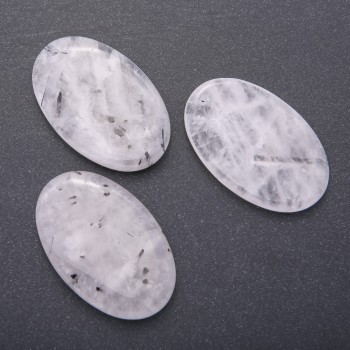 Pendant made from natural quartz stone "Hair Quartz" oval 55×35 mm (±)