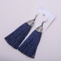 Tassel Earrings 'Almina' Dark Blue, length 10 cm