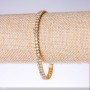 Two-row Crystal Bracelet 'Chameleon', width 5mm, length 19cm 'Gold'