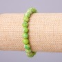 Bracelet made of natural variscite (pressed) green bead, 10 mm diameter, 18 cm length on elastic