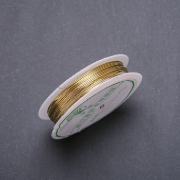 Дріт для прикрас лимонно золотиста, діаметр 0, 6мм бобіна, довжина 6м
