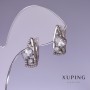 Xuping Earrings with White Cubic Zirconia 17x8mm Rhodium-Plated