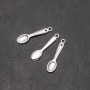 Spoon Pendant Fittings, 6 mm diameter, 2.5 cm length, inner diameter 1.75 mm, packaging 20 g, 34 pcs (±)