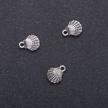 Shell Pendant Hardware, 10mm diameter, 13mm length, 1.5mm hole diameter, packaging 20 g, 18 pcs. (+ -)