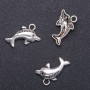 Dolphin Pendant Findings, diameter 14mm, L5m in-d, 6mm packaging 12 pcs (+ -)