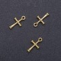 Pendant Findings Cross 'Gold', diameter 11mm, length 11mm, packaging 20 g, 25 pcs. (+ -)