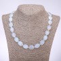 Moonstone Necklace Oval, 13x18 mm, 45 cm long