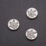 Bead insert 'Hemp Leaf', diameter 12x3.5 mm, inner diameter 1 mm, fac. 20 g +/- 11 pcs