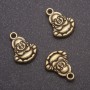 Buddha pendant finding, diameter 14x10 mm, hole diameter 1.5 mm, packaging 20 g +/- 22 pcs