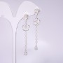 Long Earrings 925 Flowers Series, 11 mm Thick, 60 mm Length
