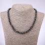 Faceted hematite rondel bead necklace, diameter 8x4 mm, length 45 cm