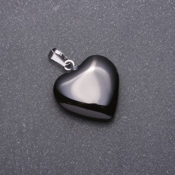 Pendant "Heart" with natural agate stone 28x19x19mm (+-)