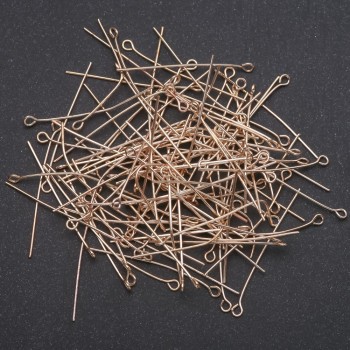 Фурнітура Пін із петлею для біжутерії, довжина 40мм колір жовтий метал 1кг