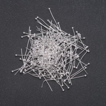 Ball-end headpins, light metal, 20 mm length, 250 g, 5000 pcs