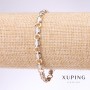 Xuping Bracelet with Fantasy Weave, 6mm Thick, 19cm Long, Rhodium Plating, 18k Gold Plating
