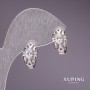 Xuping Earrings with White Stones 8x15mm Rhodium