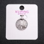 Xuping Pendant with White Crystals, Rhodium-Plated, 17x22mm