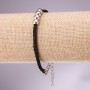 Bracelet 'Black Thread' with beads, diameter 6 mm, length 17-21 cm