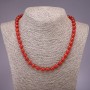 Carnelian Bead Necklace with smooth round beads, 8 mm diameter, 45 cm length