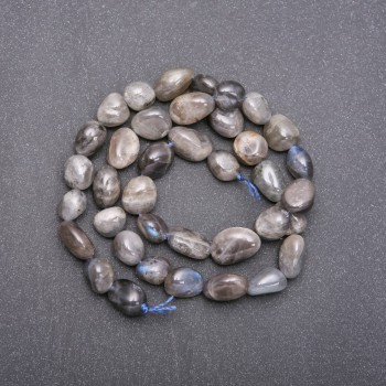 Labradorite beads, faceted, 9x12 mm diameter, 38 cm strand