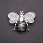 Bee Brooch 'Amber' Grey 46x38mm