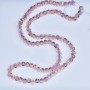 Crystal beads Swarovski-style light pink, faceted bead with gasoline finish, 5×4 mm diameter, cord length 48 cm