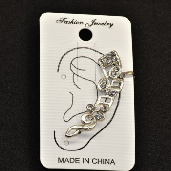 Каф на вушко, довжина 45мм білий метал