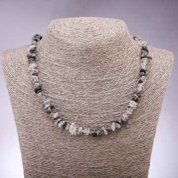 Намисто Кварц "волосатик" крихта, діаметр 7мм, довжина 45см