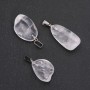 Natural rock crystal pendant, faceted, assorted sizes 24×29 mm (±) with natural imperfections