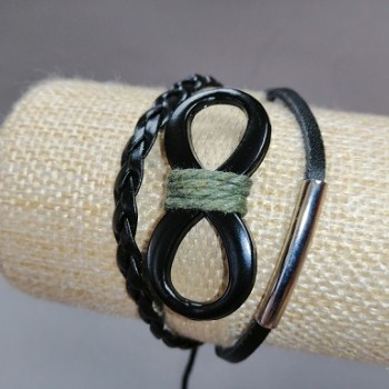 Children's wheat-colored «Infinity» bracelet with a drawstring
