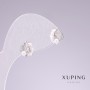 Xuping Rhodium Lips with White Crystals Stud Earrings 7x10mm
