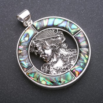 Pendant Buckwheat with Chalcedony in a Bezel 45×57mm