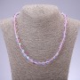 Pink Opal Glass Necklace, 8 mm Diameter, 48 cm Long