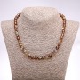 Brown Opal Glass Necklace, Smooth 8mm Beads, 45 cm Length