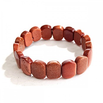 Браслет на резинці Авантюрин (синтетичний) "золотий пісок" 17х12мм