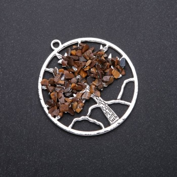 Pendant 'Tree of Happiness' Tiger's Eye, diameter 57 mm