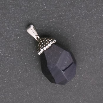 Кулон "Жолудь" з каменю Авантюрин Синій Пісок Ніч Каїра (синтетичний) 32х20 (+-) мм