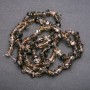 Smoky Topaz Chip Beads on Thread, 6 mm diameter, 80 cm length