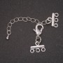 3-Strand Bracelet and Bead Clasp with Extension Chain, Silver-Toned Metal, 10x14 mm Diameter, 5 cm Length